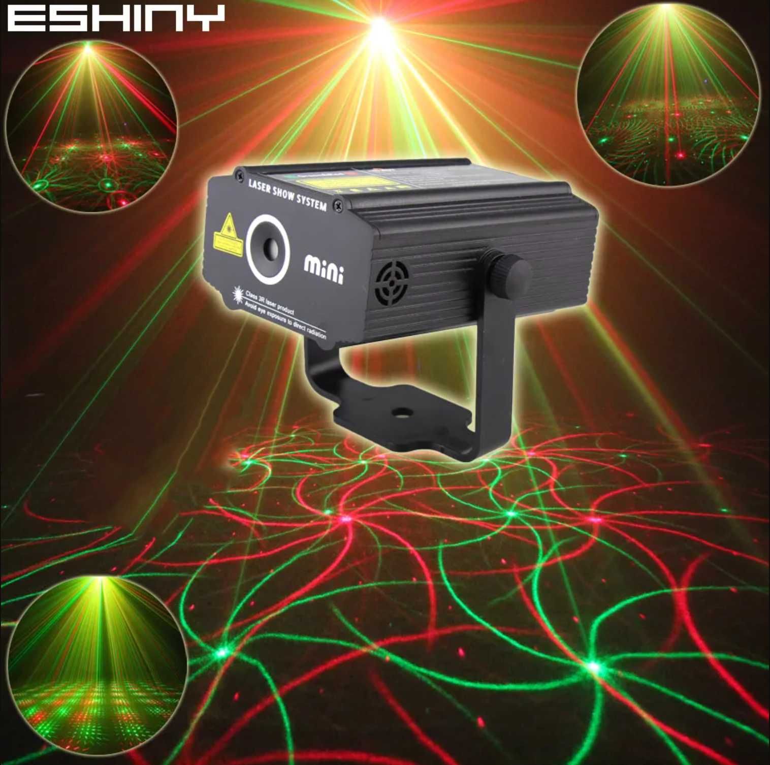 Лазерный мини проектор Диско 3D. Светомузыка Лазерное шоу ночник