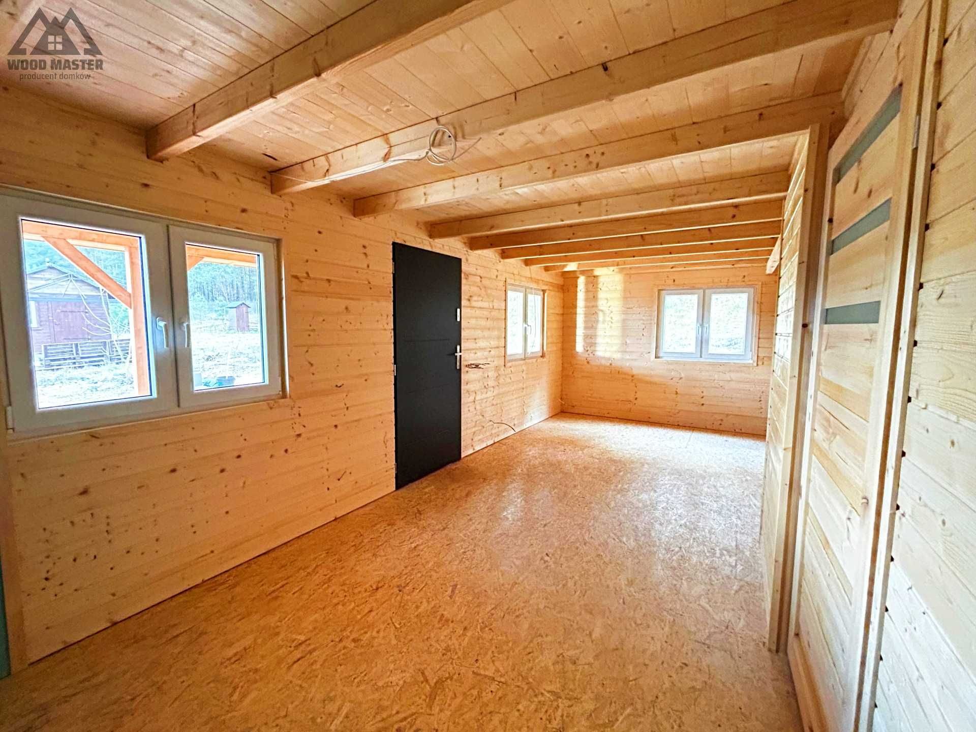 Domek letniskowy drewniany 7x5 m i 3x7 m taras