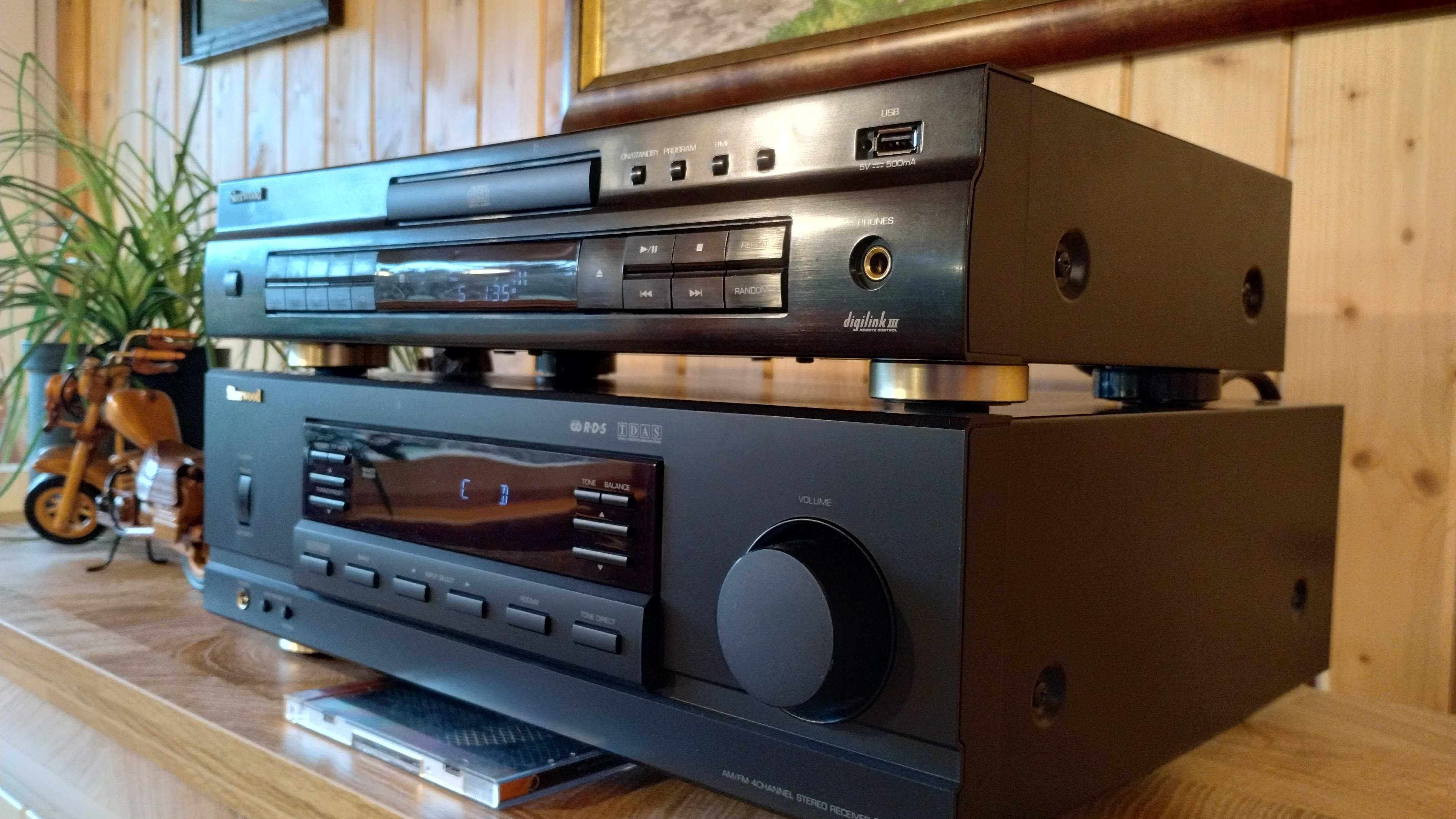 Amplituner 4-ro strefowy Sherwood RX-5502 + odtw. CD-5502, stan bdb.