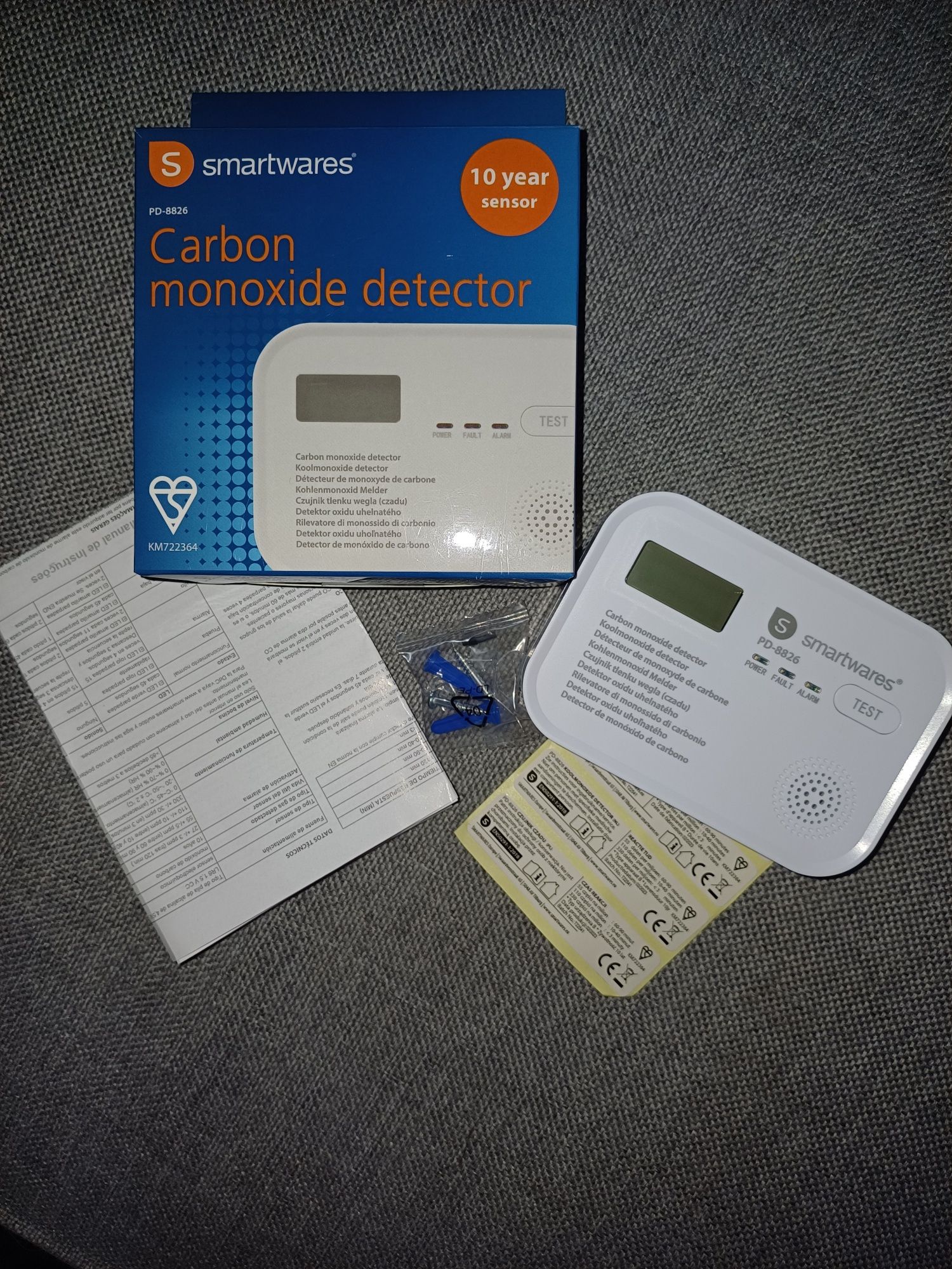 Czujnik czadu tlenku węgla BATERYJNY SMARTWARES