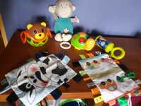 zestaw zabawek dla niemowlaka + 2 szt szmatka sensoryczna
