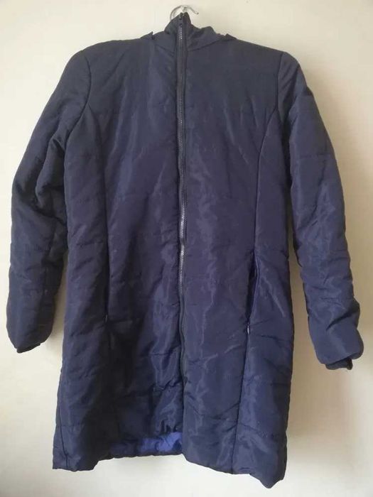 Kurtka zimowa z kapturem , rozm L, granatowa