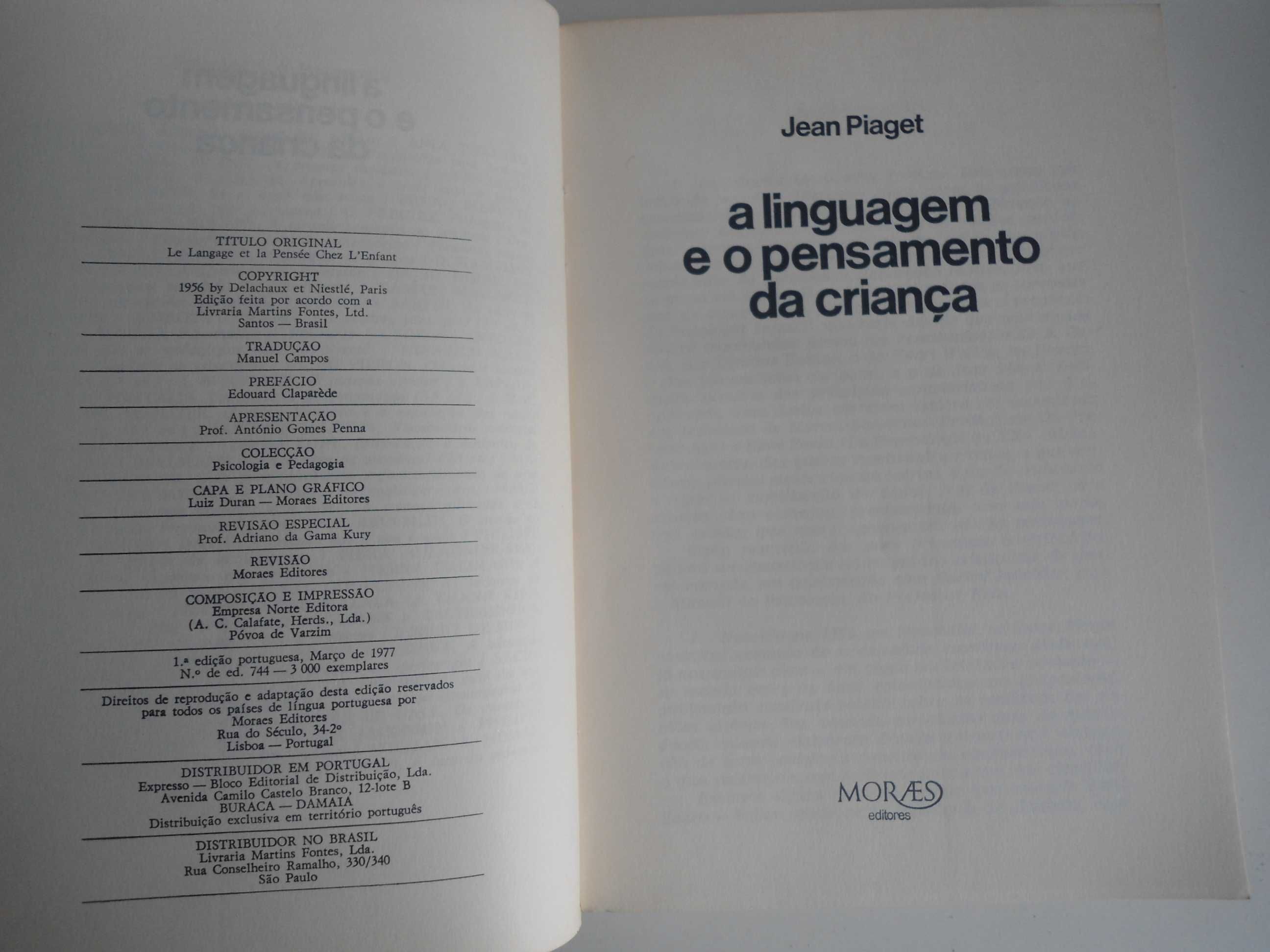 A linguagem e o pensamento da criança por Jean Piaget