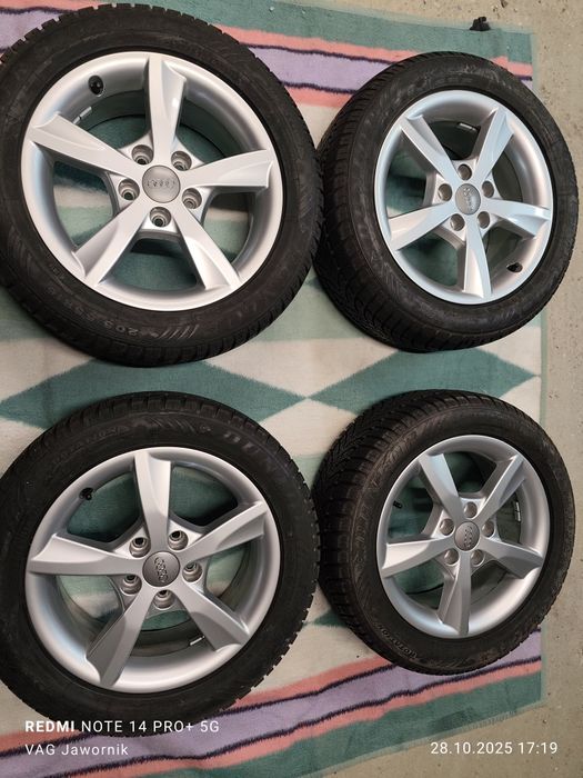 Koła felgi Audi A3 A6 A4 R16 5x112 8V5 Dunlop 205//55/R16 6.5J ET43