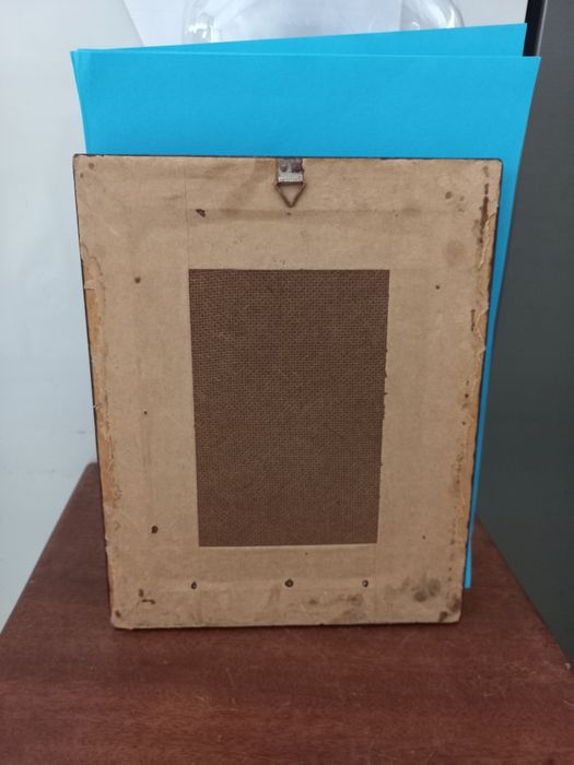 Conjunto de 2 quadros com molduras em madeira