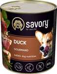 Упаковка вологого корму для собак Savory качка 6*800гр