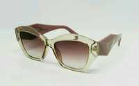 Женские брендовые очки от солнца бежево шоколадные с градиентом