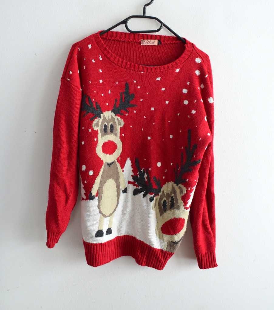 Blush świąteczny czerwony sweter m l 38 / 40