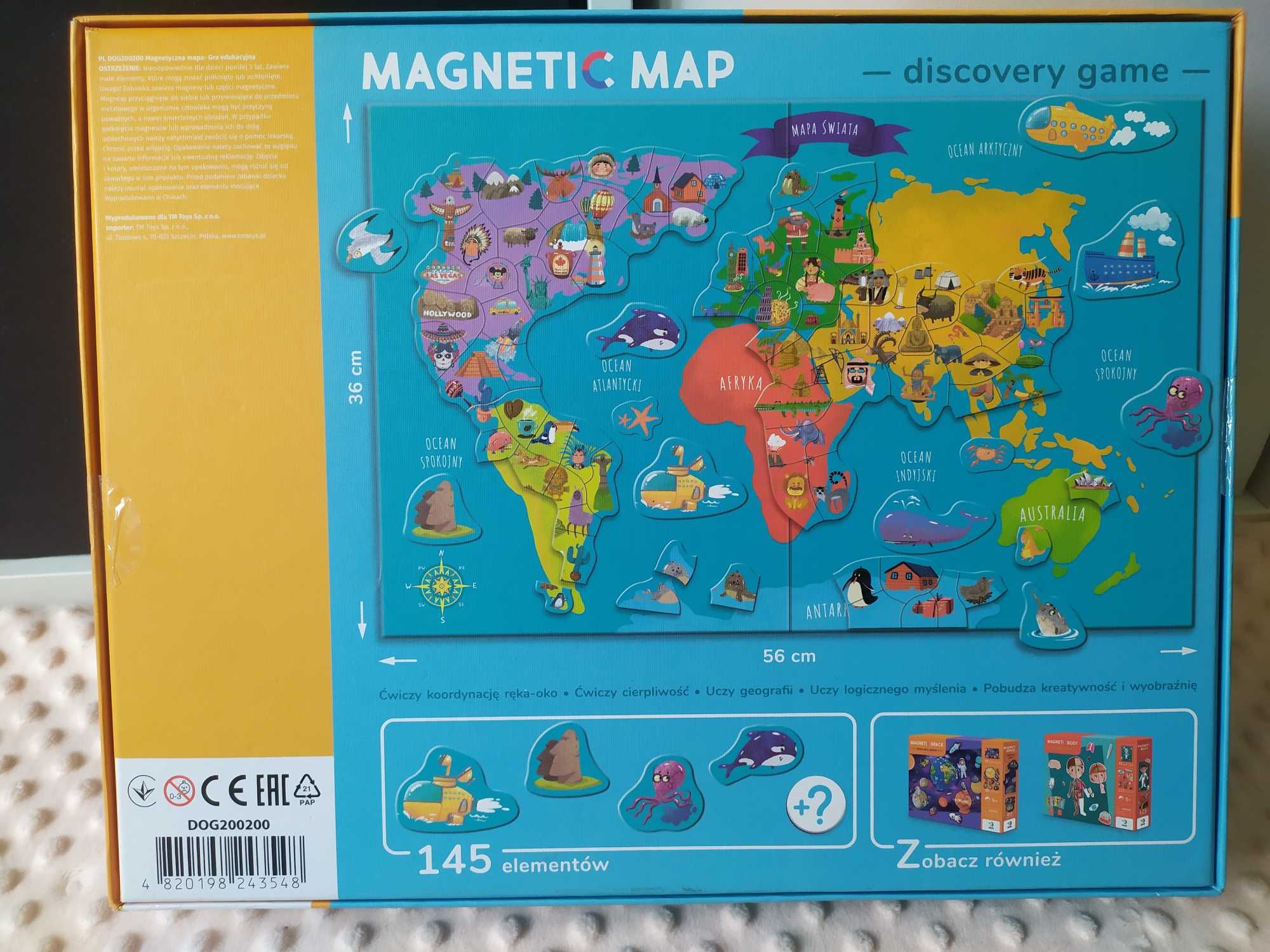 Gra edukacyjna magnetyczna Discovery Game mapa świata