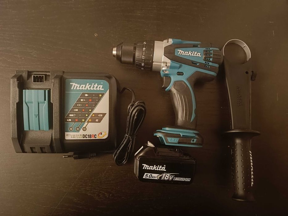 Wiertarko-Wkrętarka DHP458 + akumulator 5Ah + ładowarka