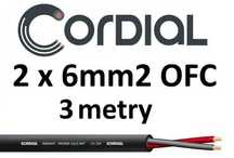 NOWY kabel głośnikowy miedź OFC 2x6mm2 CORDIAL CLS 260 dł. 3m 3 metry