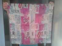 Christian Dior Filth print kwadratowa chusta wiosna/lato 2003 cudo