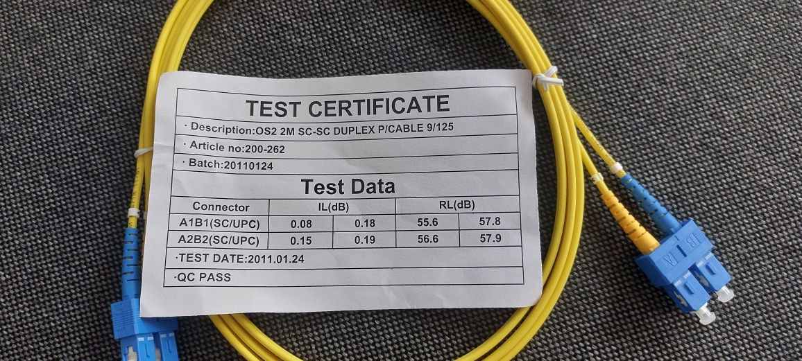 Kabel światłowodowy 10sztuk  SC-SC duplex 2m