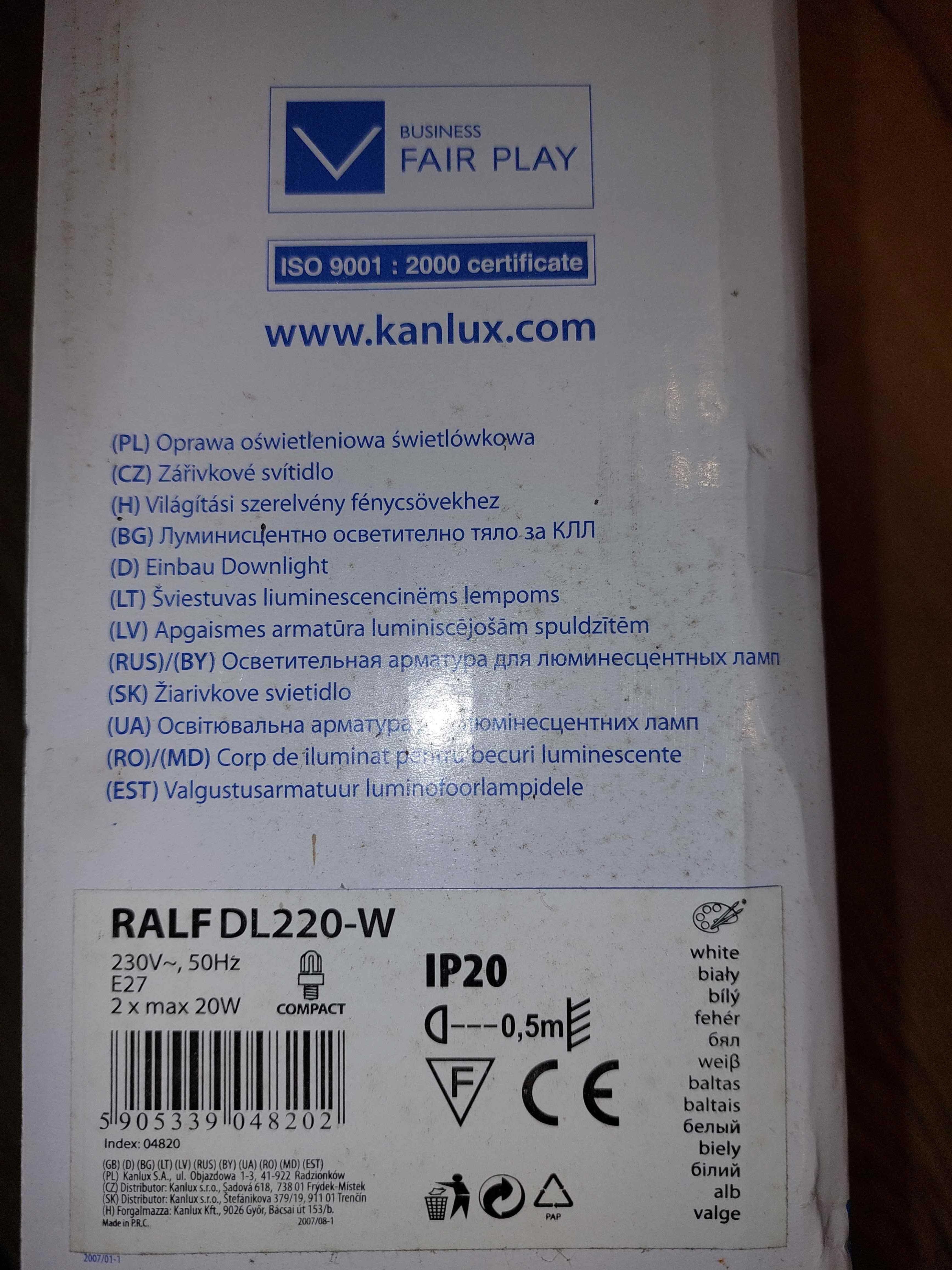 Oprawa downlight Kanlux RALF DL-220-W