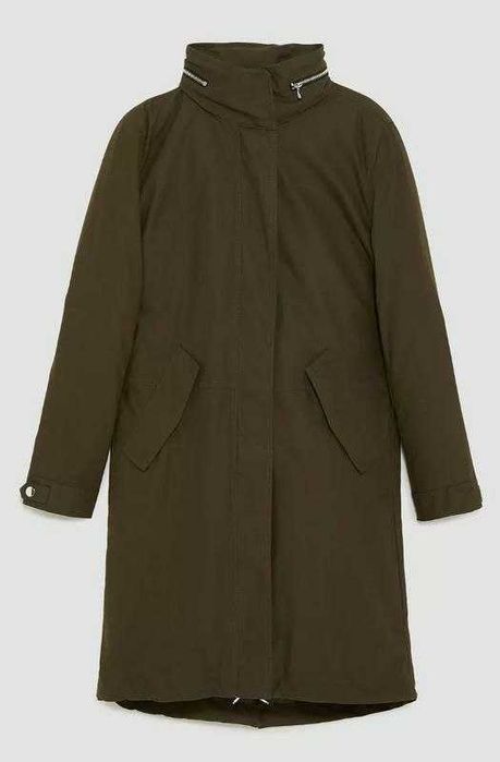 Курточка-парка Zara 2в1 M-ка с высоким воротам