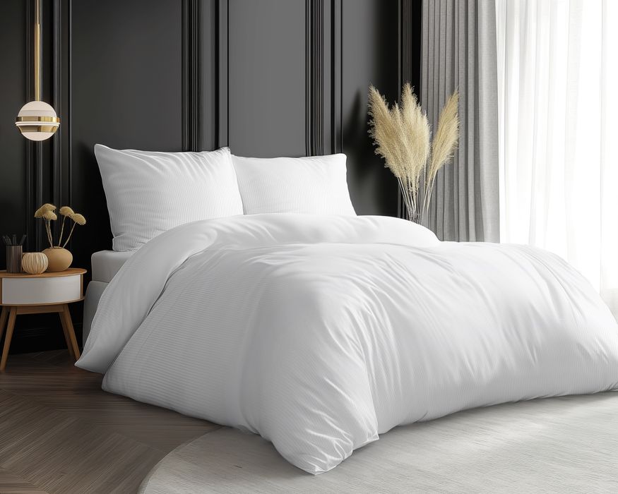 PROMOCJA -10% poszewka hotelowa adamaszek biała 70x80 wzór 4mm