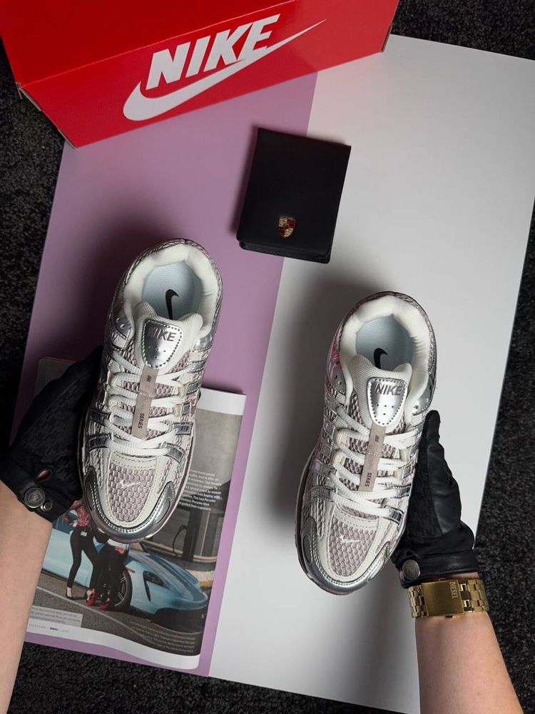 Женские кроссовки найк Nike P-6000 W Silver Maroon [36-41]