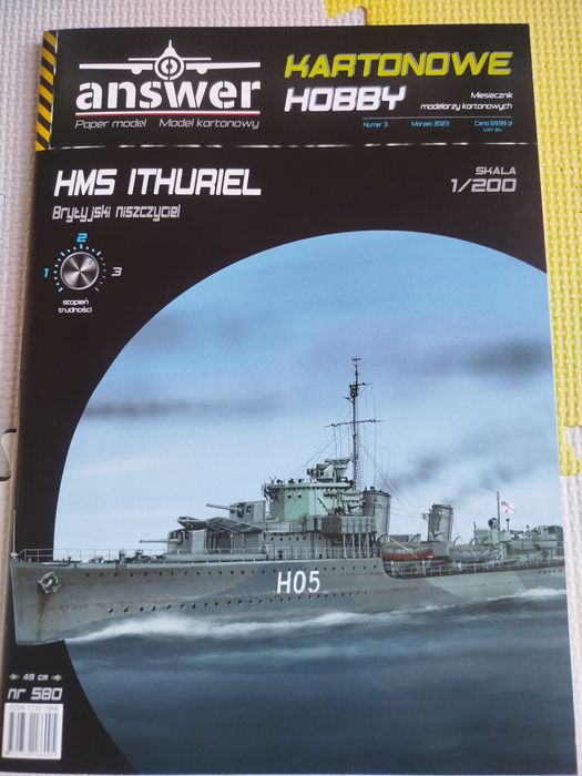 2x model kartonowy ORP Piorun, HMS Ithuriel