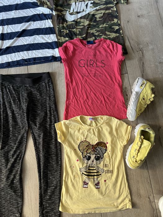 Ubrania dla dziewczynki zestaw 140 nike fila buty 36