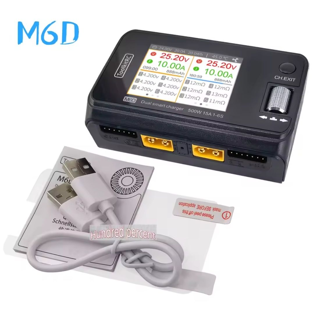 ToolkitRC m6d v3 500w 15A, dual channel, зарядний пристрій