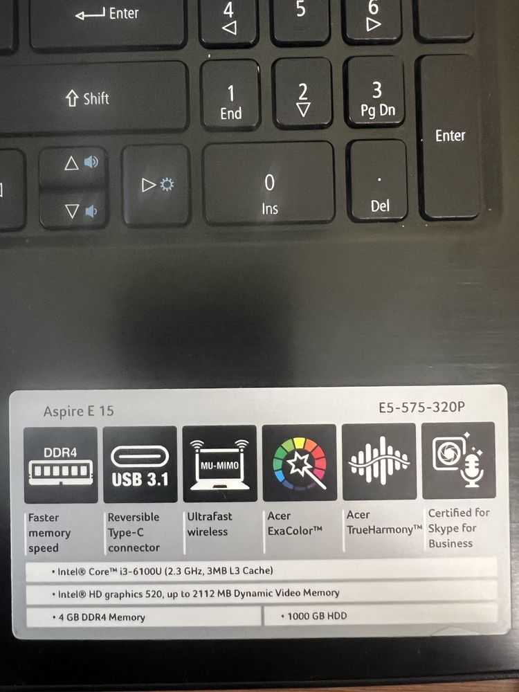 Leptop Acer Aspire E15