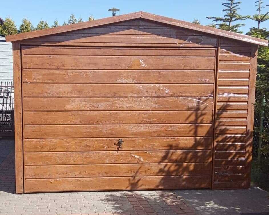 Garaż blaszany 5x6 z blachy drewnopodobnej PROMOCYJNA CENA
