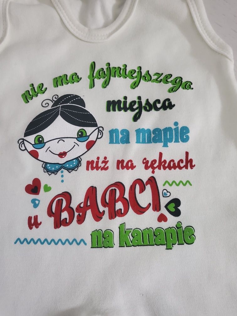 Śpiochy kremowe rozmiar 68 super napis
