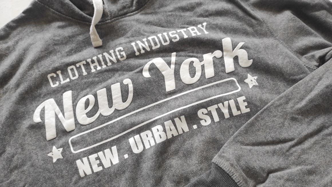 Szara bluza z kapturem NEW YORK- XL