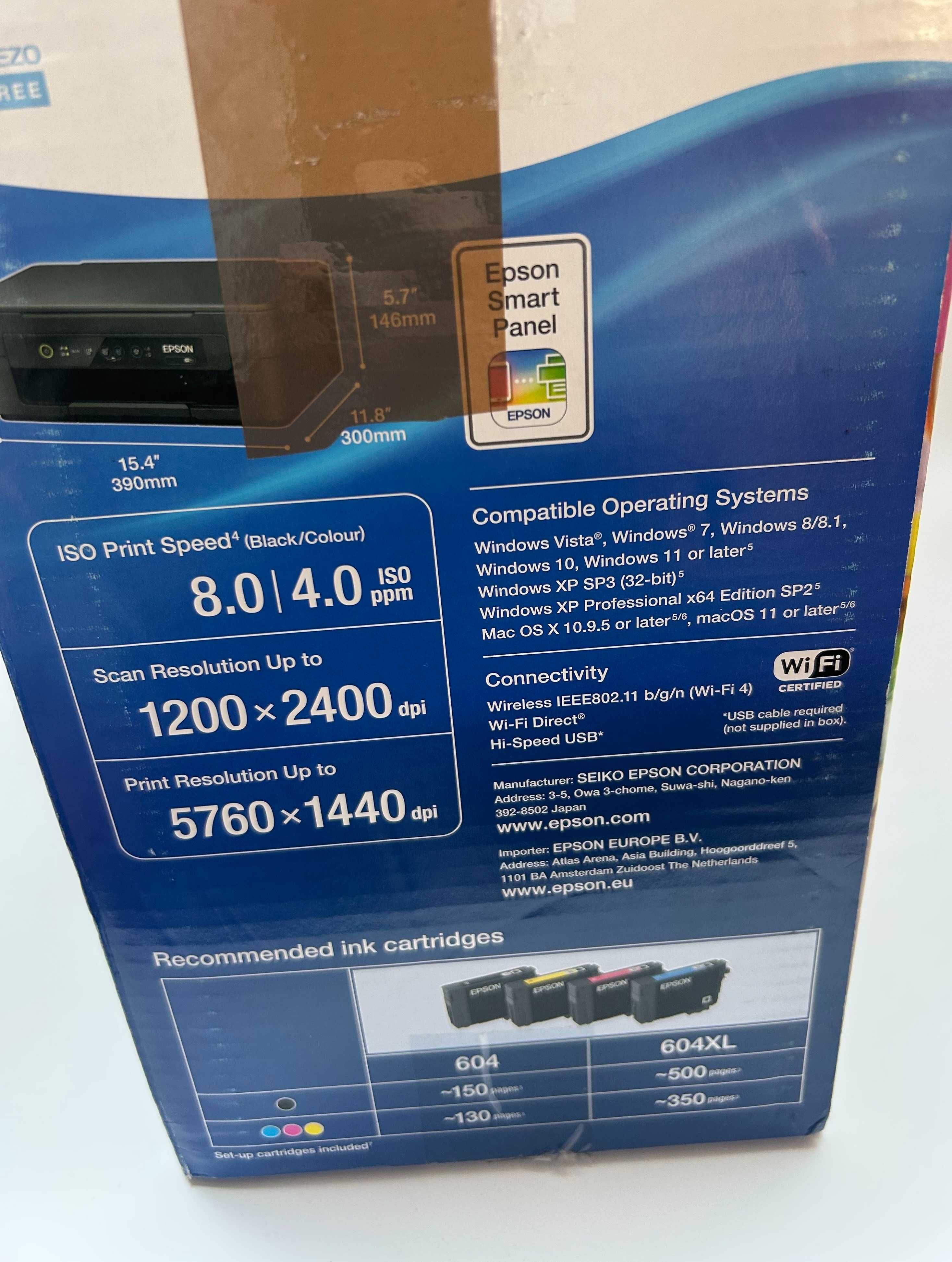 Drukarka Epson XP-2205 WiFi + USB Nowe tusze FV/paragon Okablowanie