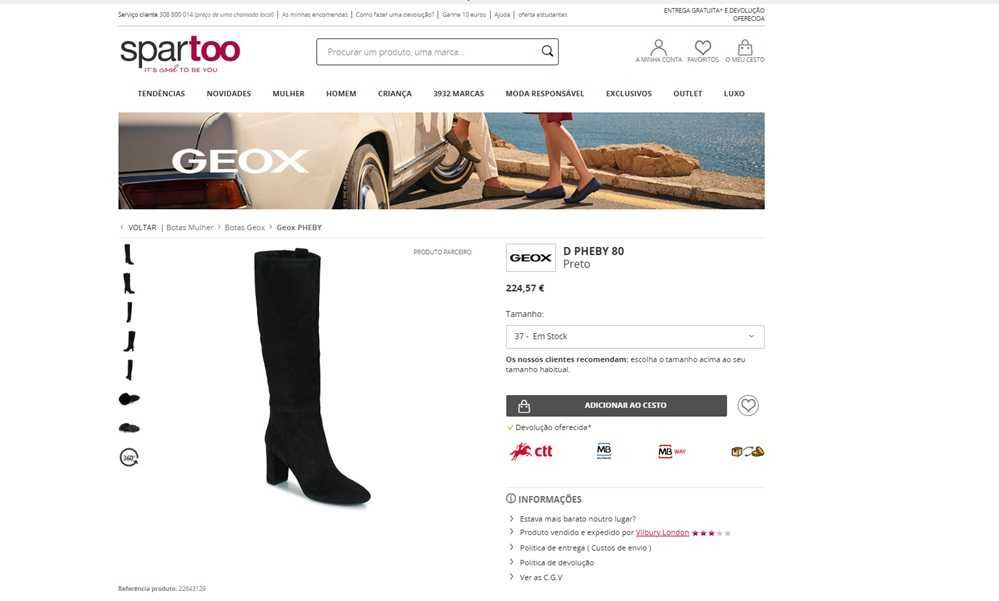 Botas mulher Geox D Pheby 80 D Tam:36 (1177)