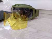 Тактические очки маска Комплектация 3 линзы в наличии цвет олива НОВЫЕ