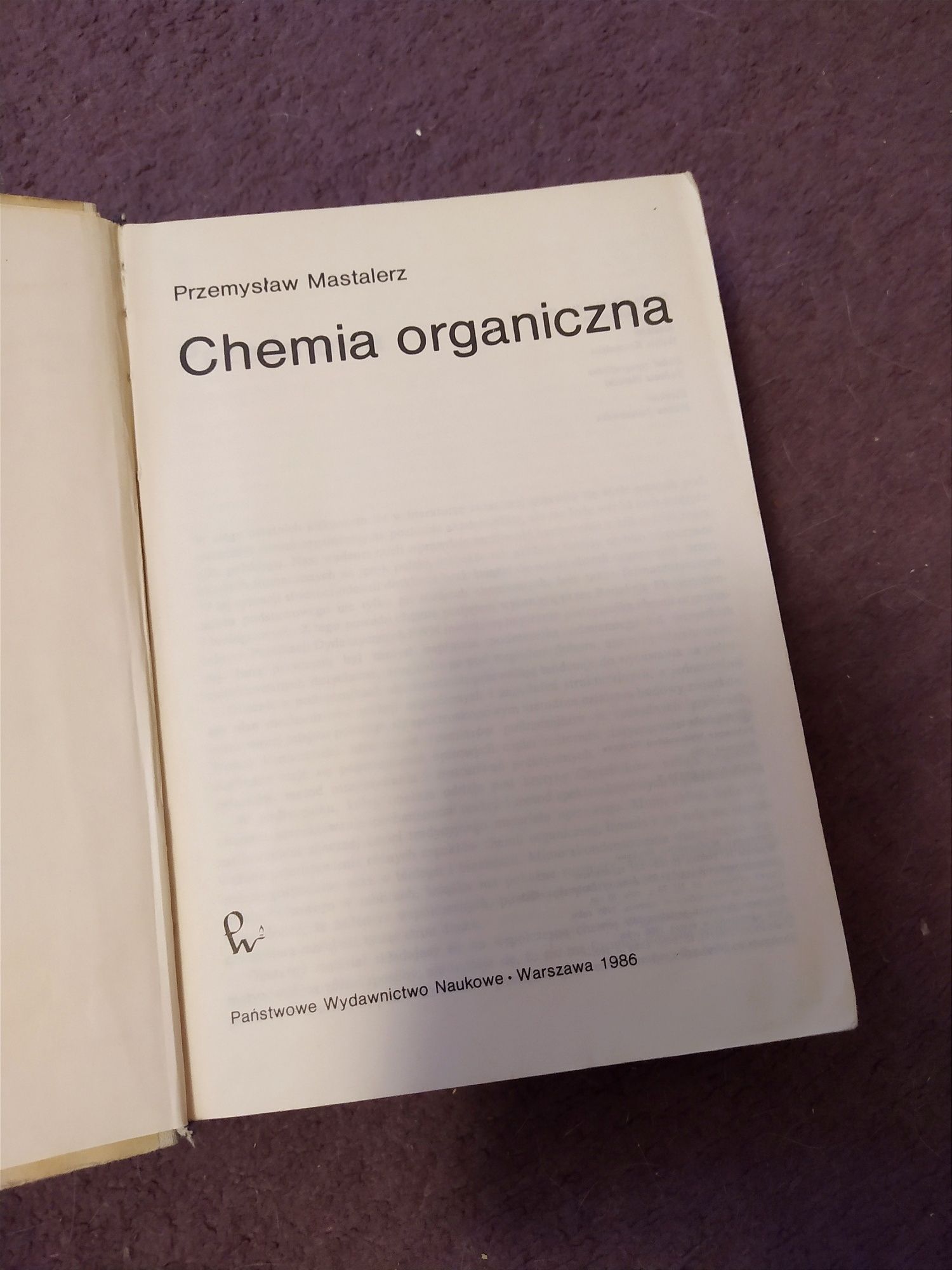 Przemysław Mastalerz "Chemia organiczna" PWN 1986