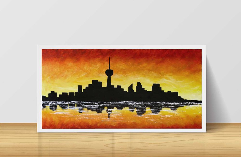 Horizonte do pôr do sol de Toronto 80 × 40 cm