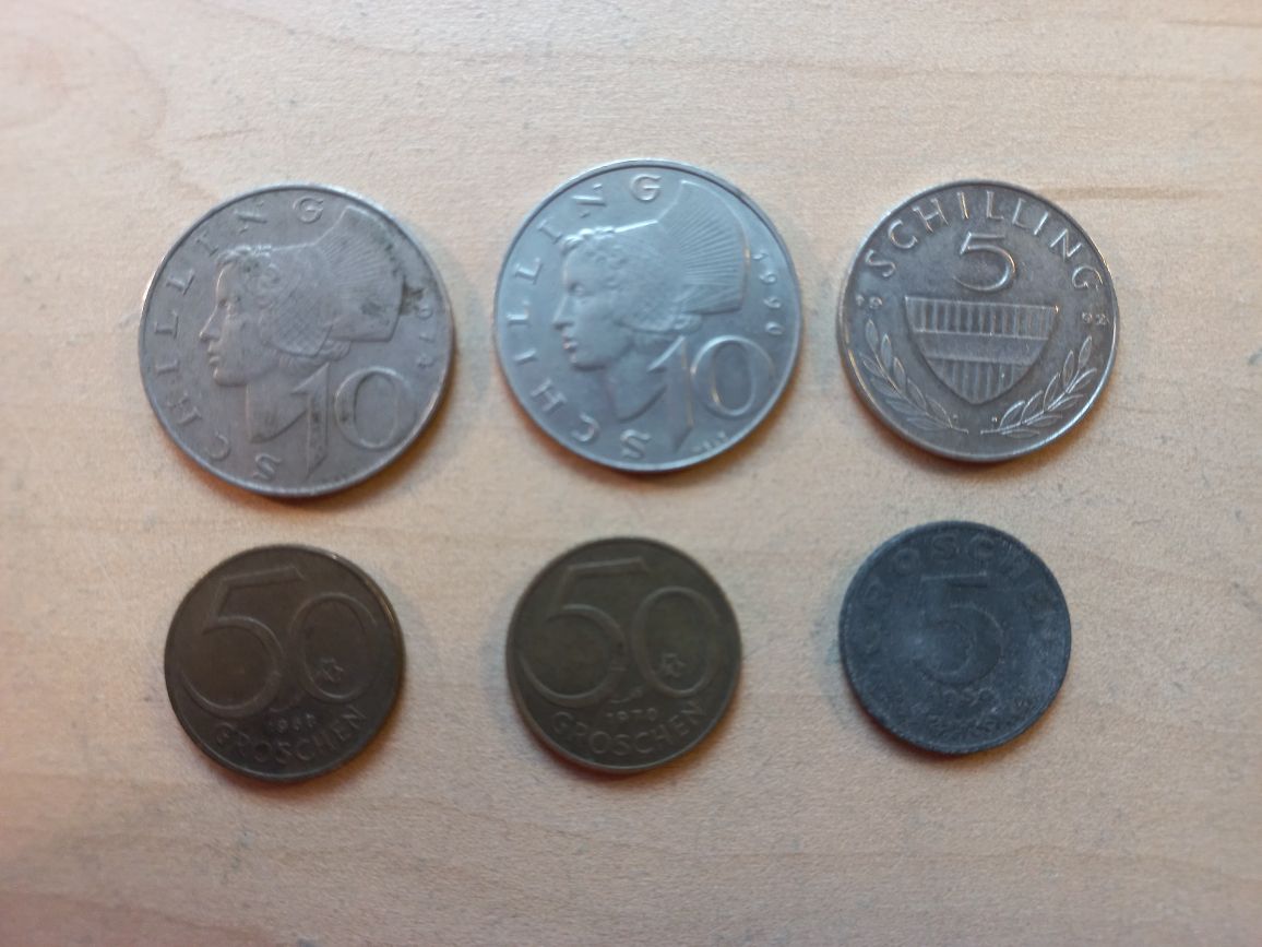 Austria - zestaw 26 historycznych, monet obiegowych