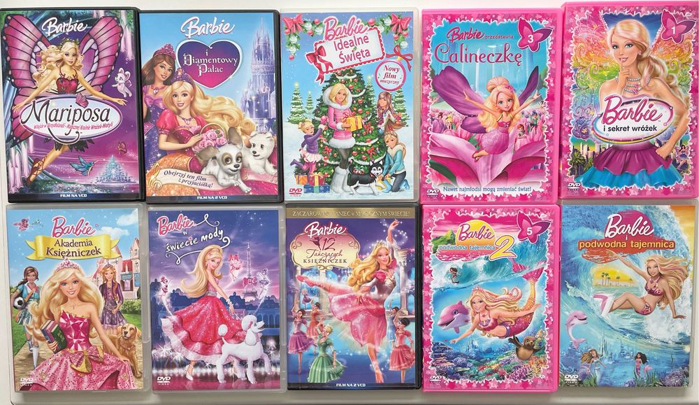 Barbie, kolekcja filmów na dvd i vcd, 10 plyt