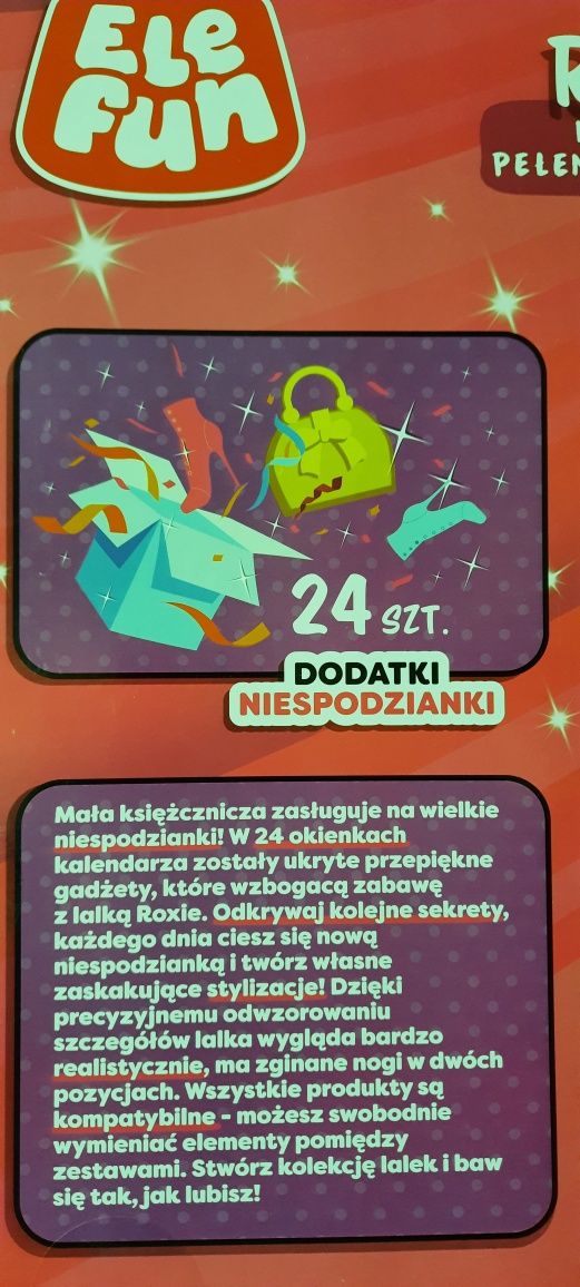 Nowy Kalendarz Adwentowy pełen niespodzianek- Lalka Roxie Elefun