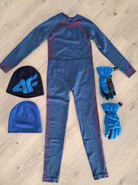 Odzież termiczna, rękawiczki i 2czapki (10-12lat)
