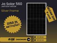 Panele fotowoltaiczne JA SOLAR 560 Srebrna Rama - ZESTAW 5kW - 9 sztuk