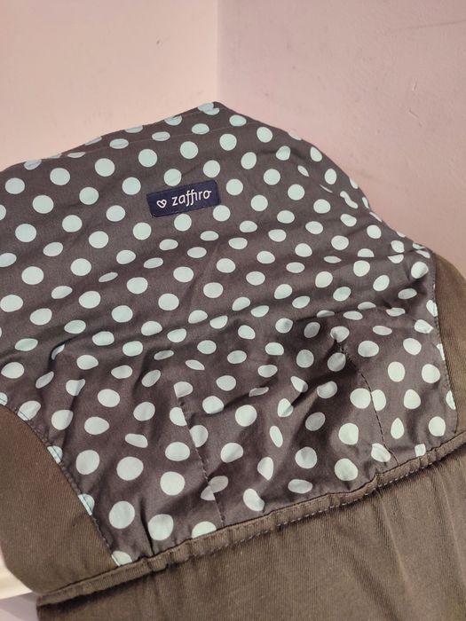 Nosidełko ZAFIRRO CARE szaro-turkusowe grochy