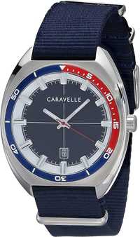 Bulova Caravelle Retro Quartz наручные мужские часы с NATO ремешком