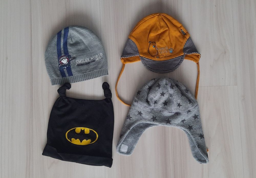 Zestaw 4szt: Czapka chłopięca r.48-50