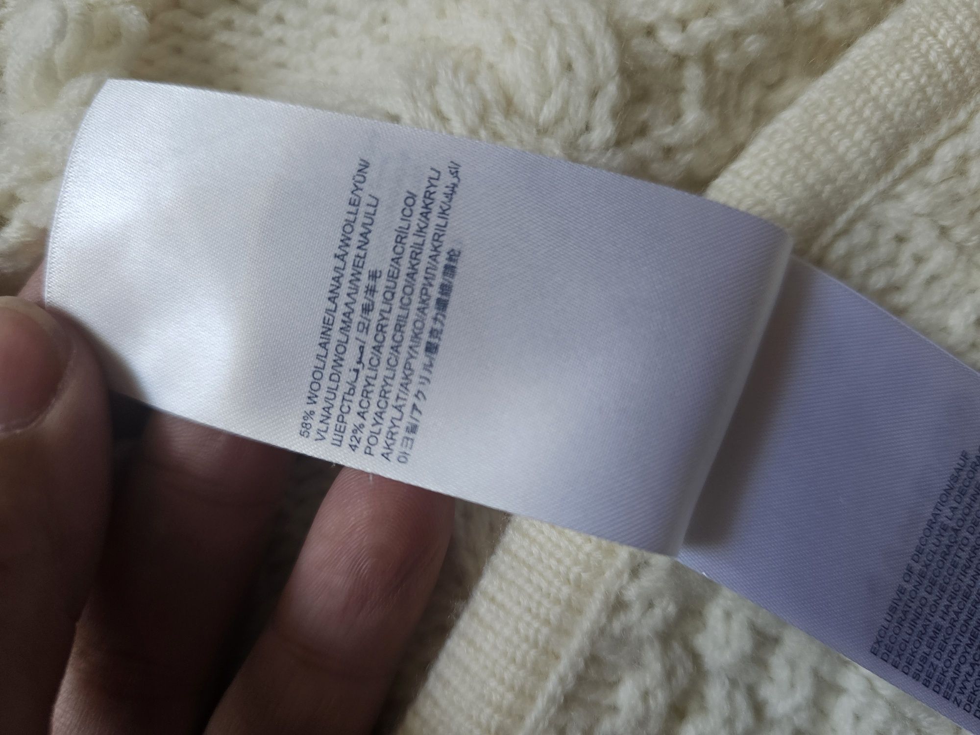 Ponczo Tommy Hilfiger wełna rozmiar M