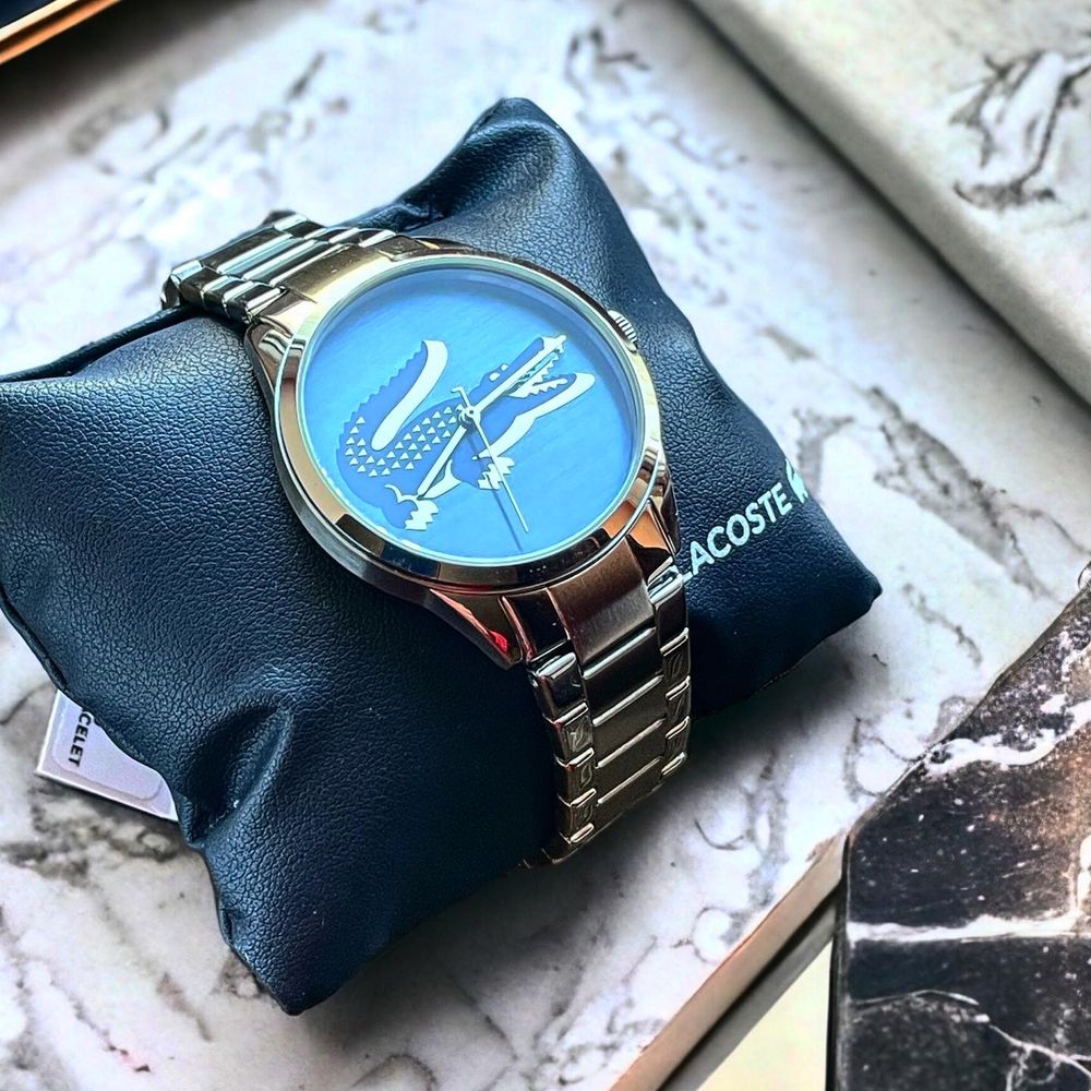 Lacoste 36 мм жіночий годинник часы женские серебристые сріблясті