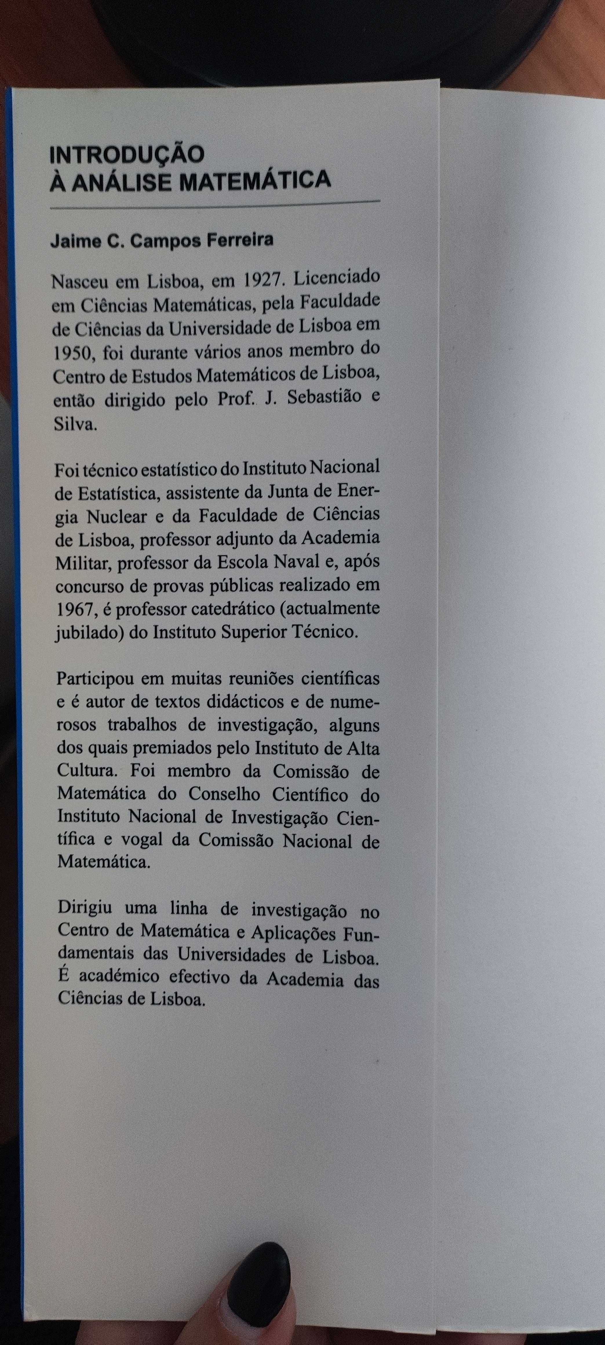 Livro "Introdução à análise matemática" | Fundação Calouste Gulbenkian