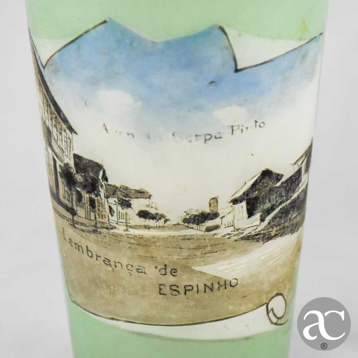 Copo em vidro pintado “Lembrança de Espinho”