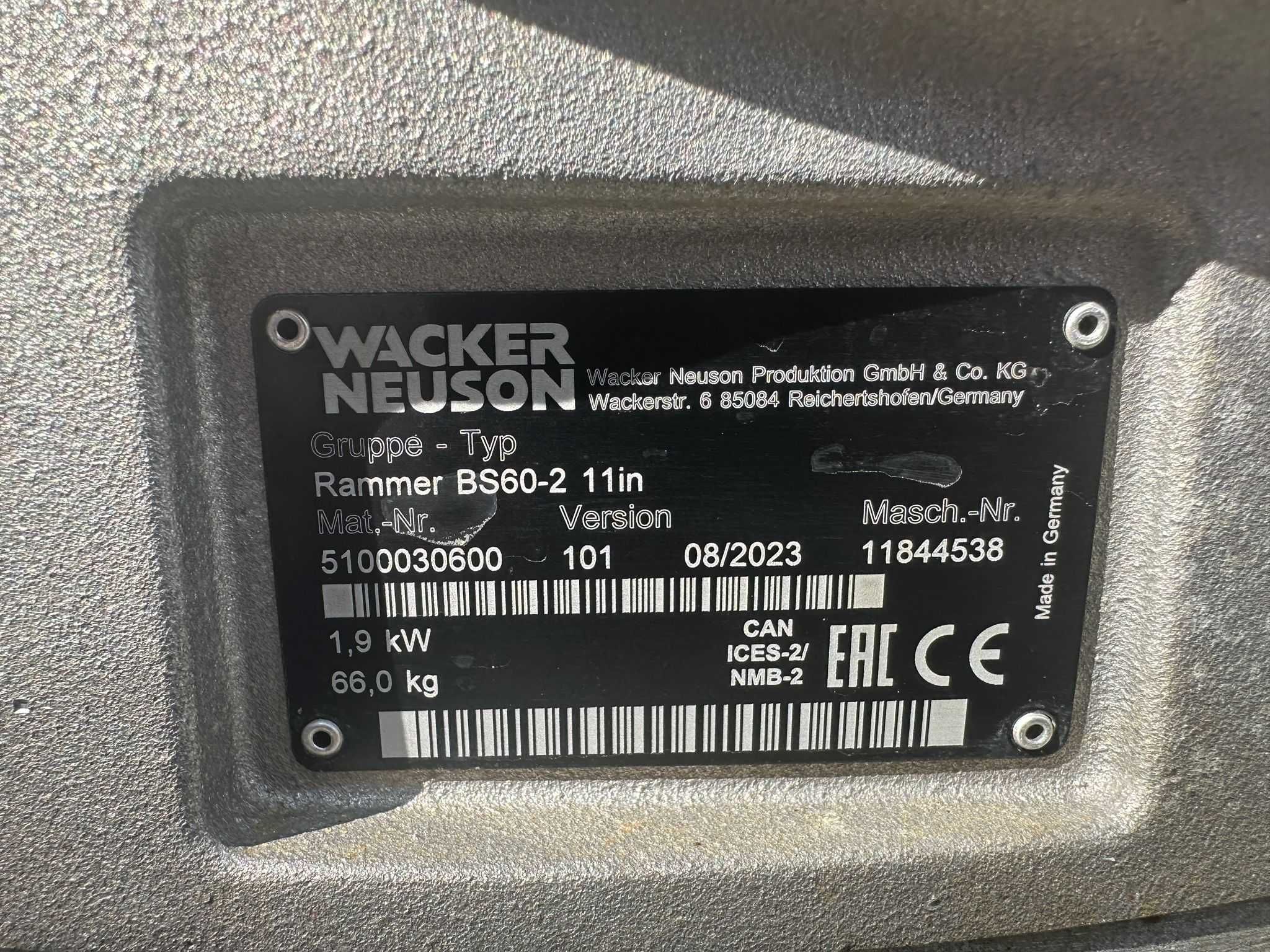 Ubijak Stopa Skoczek Wacker Neuson BS 60-2 11 Jak nowy 5h R.2023