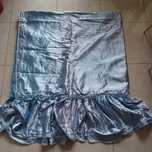 Narzuta atłasowa z falbaną retro vintage PRL/ 180-200 cm
