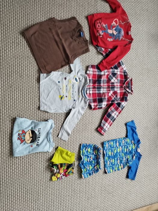 Zestaw dla chłopca r.92 strój na basen koszula w kratr