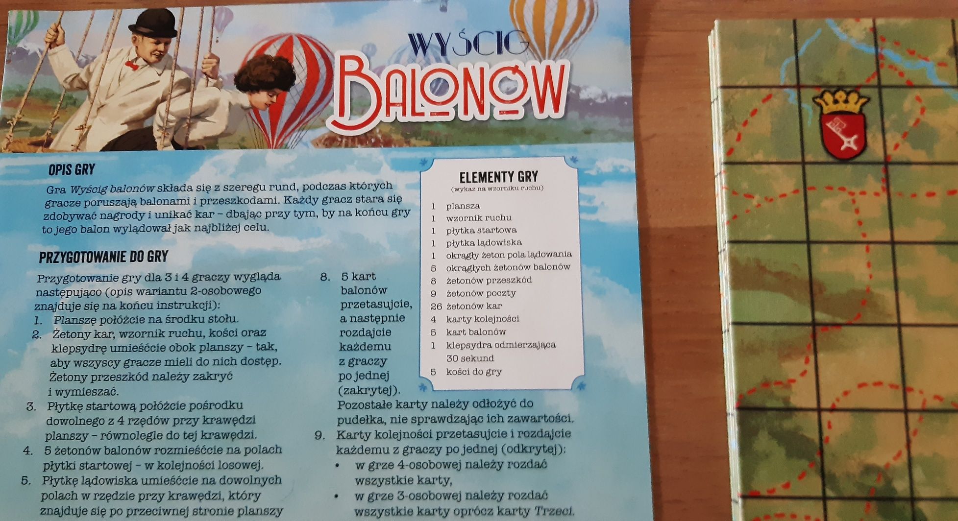 Wyścig balonów. Gra planszowa