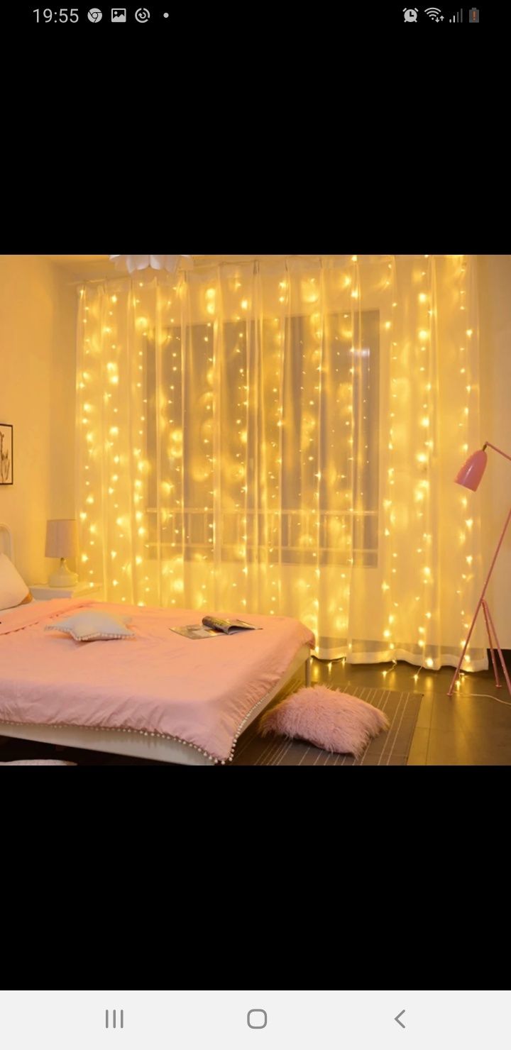 Kurtyna Led Girlanda żarówkowa LED 3 x 2 m idealna na święta na okno w
